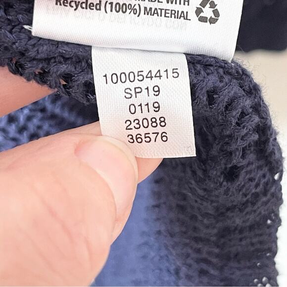 Charter Club Open-Front Cardigan Sweater Loose Knit Women’s size M Navy Blue - Picture 6 of 8